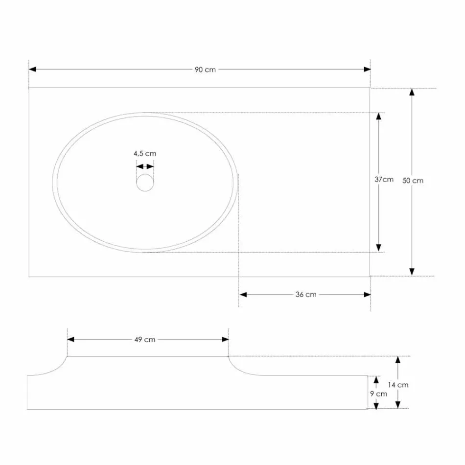Brusson mobilier de baie de suprafață solidă set de design modern Viadurini