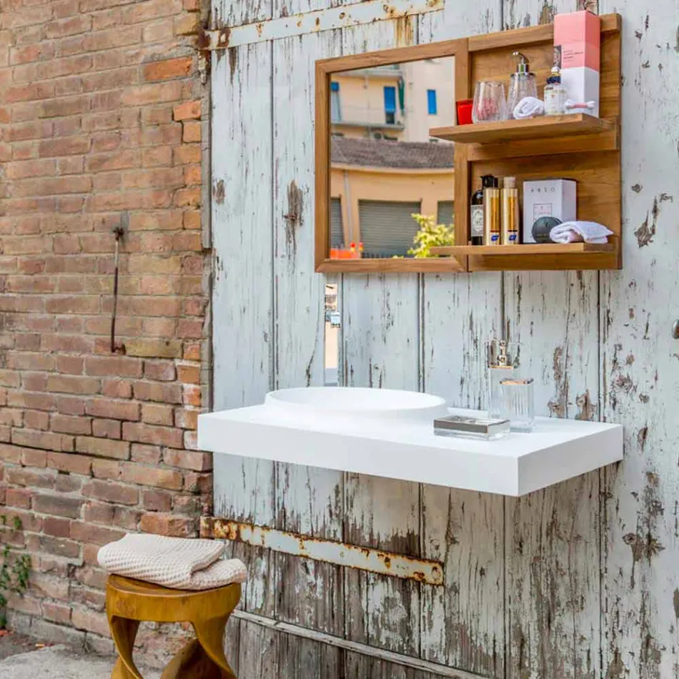 Brusson mobilier de baie de suprafață solidă set de design modern Viadurini