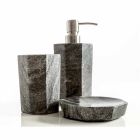 Set de accesorii moderne pentru baie în marmură gri grila Montafia Viadurini