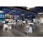 Scaun de bar cu design înalt din polietilenă Made in Italy - Tinuccia Viadurini