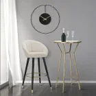 Scaun de bar înalt din lemn și metal cu scaun din poliester - Enzo Viadurini