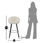 Scaun de bar înalt din lemn și metal cu scaun din poliester - Enzo Viadurini