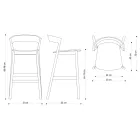 Scaun înalt de bucătărie cu structură din lemn de frasin Fabricat în Italia - Oslo Viadurini