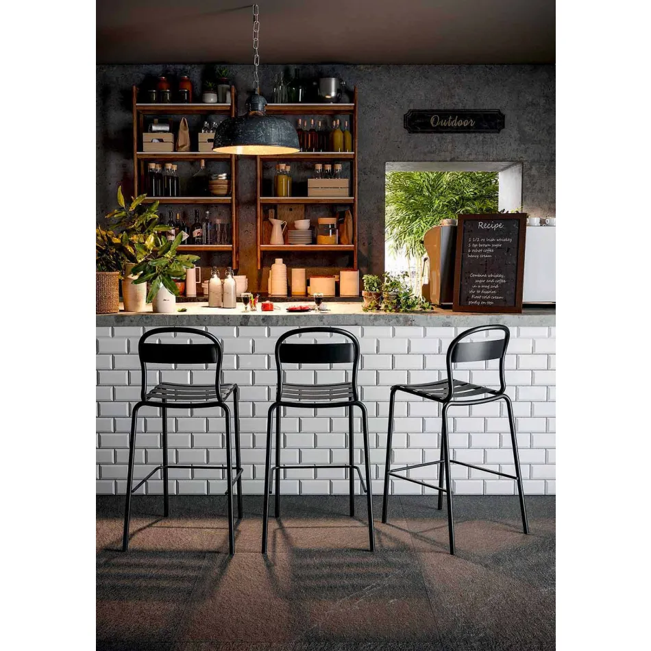 Scaun în aer liber, înalt, stivuibil, fabricat în Italia, 2 piese - Trixie Viadurini