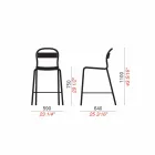 Scaun în aer liber, înalt, stivuibil, fabricat în Italia, 2 piese - Trixie Viadurini