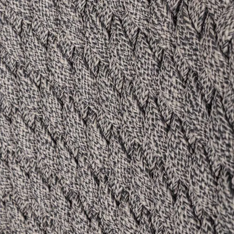 Scaun înalt de exterior din frânghie și lemn de tec, Homemotion, 2 buc - Anitha Viadurini