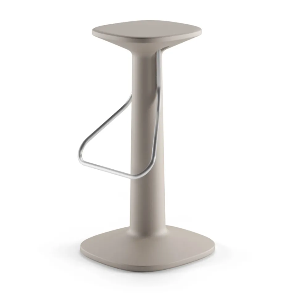 Scaun de design înalt din polietilenă și oțel inoxidabil Made in Italy - Pito Viadurini