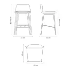 Scaun inalt de calitate din piele cu baza metalica Made in Italy - Molde Viadurini