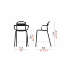 Scaun înalt în exterior din aluminiu cu cotiere Made in Italy - Selima Viadurini