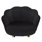 Scaun înalt din fier de aur cu scaun acoperit în catifea - Annina Viadurini