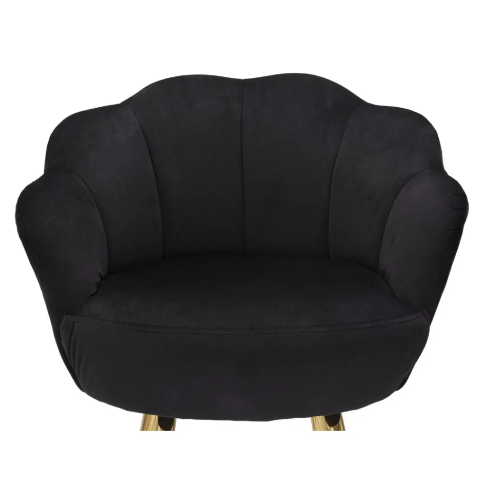 Scaun înalt din fier de aur cu scaun acoperit în catifea - Annina Viadurini