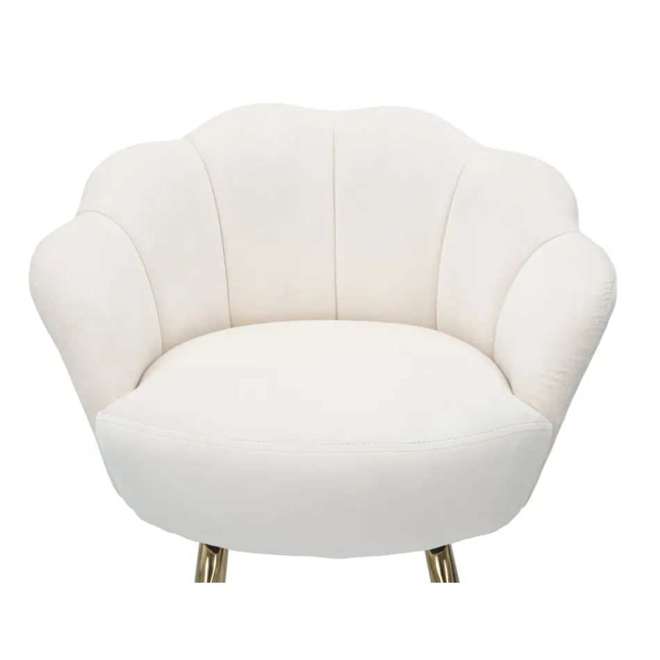 Scaun înalt din fier de aur cu scaun acoperit în catifea - Annina Viadurini