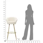 Scaun înalt din fier de aur cu scaun acoperit în catifea - Annina Viadurini