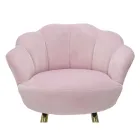 Scaun înalt din fier de aur cu scaun acoperit în catifea - Annina Viadurini