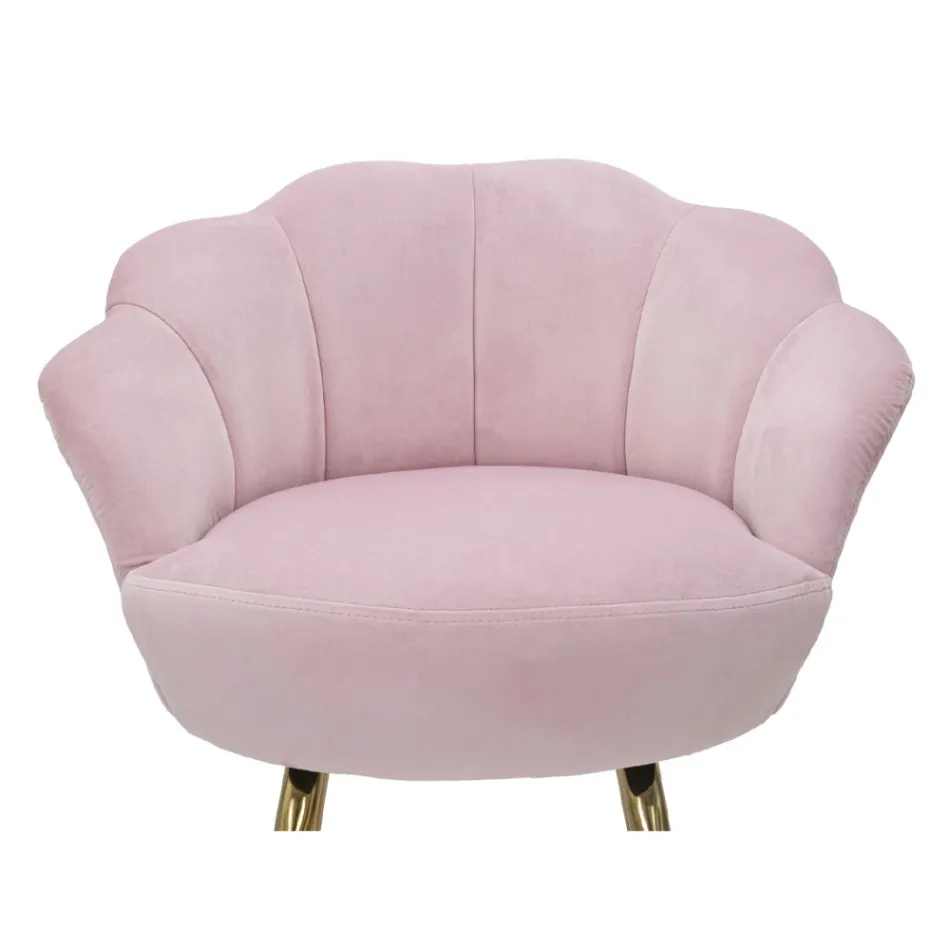 Scaun înalt din fier de aur cu scaun acoperit în catifea - Annina Viadurini