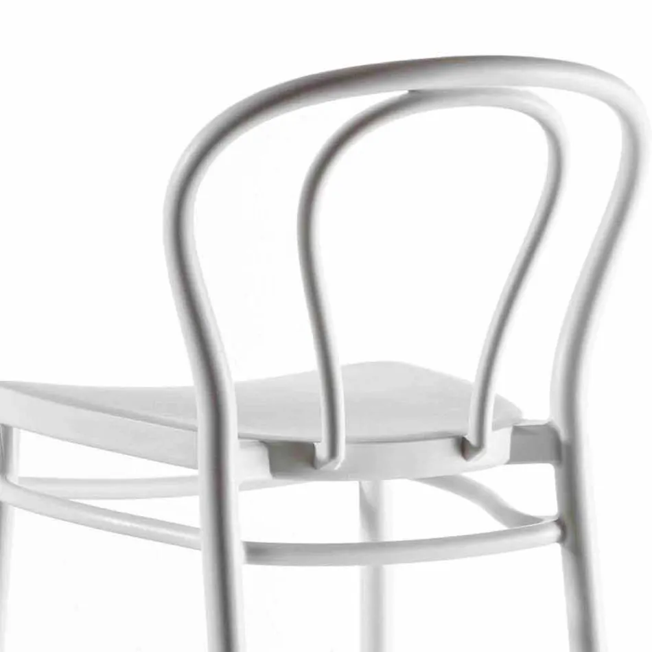 Scaun înalt din polipropilenă cu suport pentru picioare, 4 bucăți - Gaya Viadurini