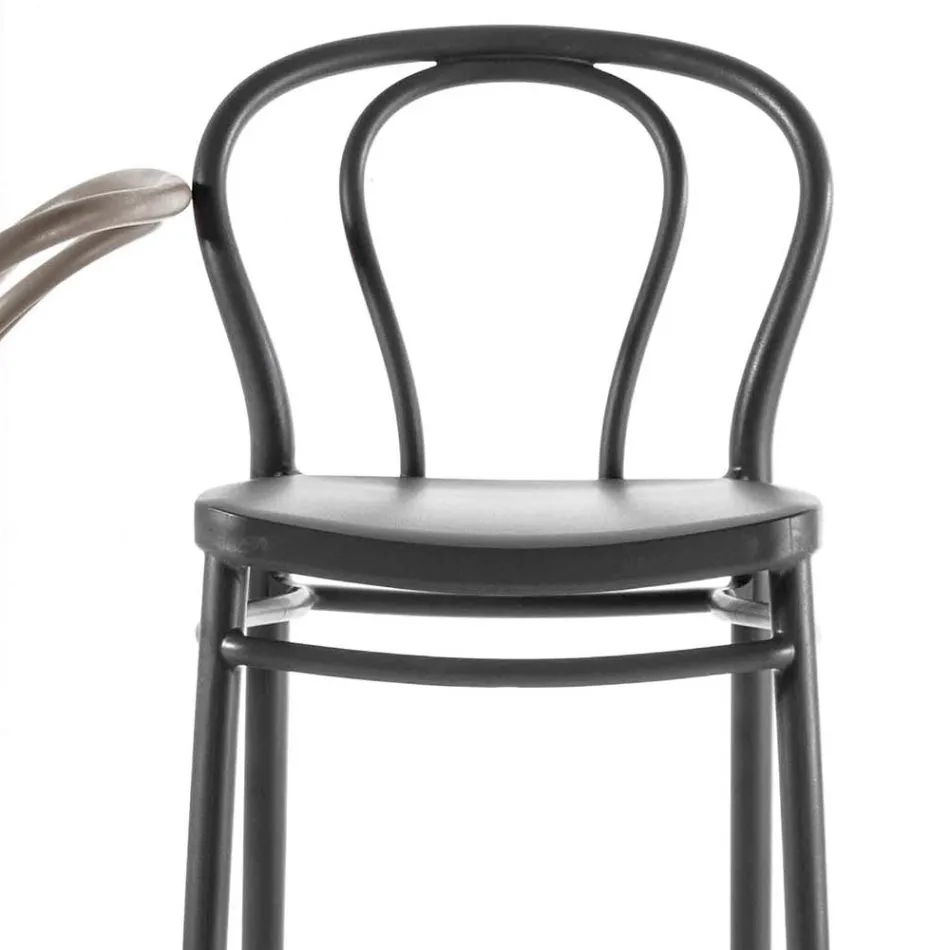 Scaun înalt din polipropilenă cu suport pentru picioare, 4 bucăți - Gaya Viadurini