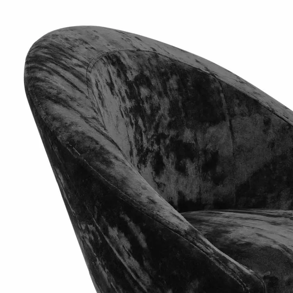 Scaun înalt din catifea și oțel cu lift reglabil Made in Italy - Bilbao Viadurini