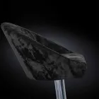 Scaun înalt din catifea și oțel cu lift reglabil Made in Italy - Bilbao Viadurini