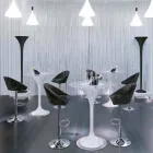 Scaun înalt din catifea și oțel cu lift reglabil Made in Italy - Bilbao Viadurini