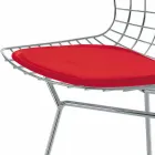 Scaun de bar din piele înaltă cu structură din oțel Made in Italy - Beniamino Viadurini