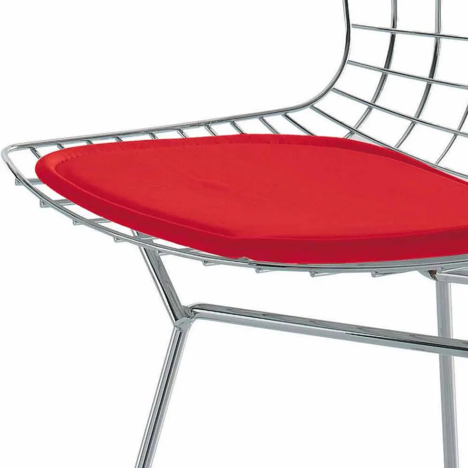 Scaun de bar din piele înaltă cu structură din oțel Made in Italy - Beniamino Viadurini