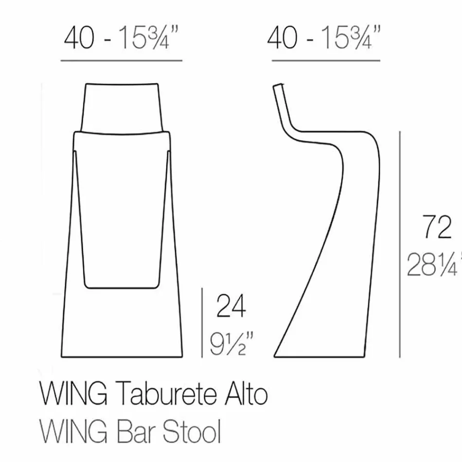 Wing Vondom bar de design modern din polietilenă Viadurini
