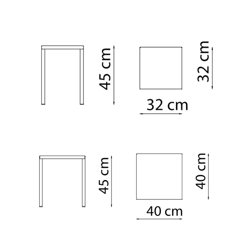 Scaun pătrat de exterior din oțel, fabricat în Italia - Azul Viadurini