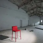 Taburet Tapițat Complet cu Technofiber Roșie Made in Italy - Paravan Viadurini