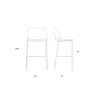 Taburet cu baza metalica si scaun din imitatie din piele Fabricat in Italia - Iedera Viadurini