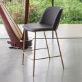 Taburet cu baza metalica si scaun din imitatie din piele Fabricat in Italia - Iedera