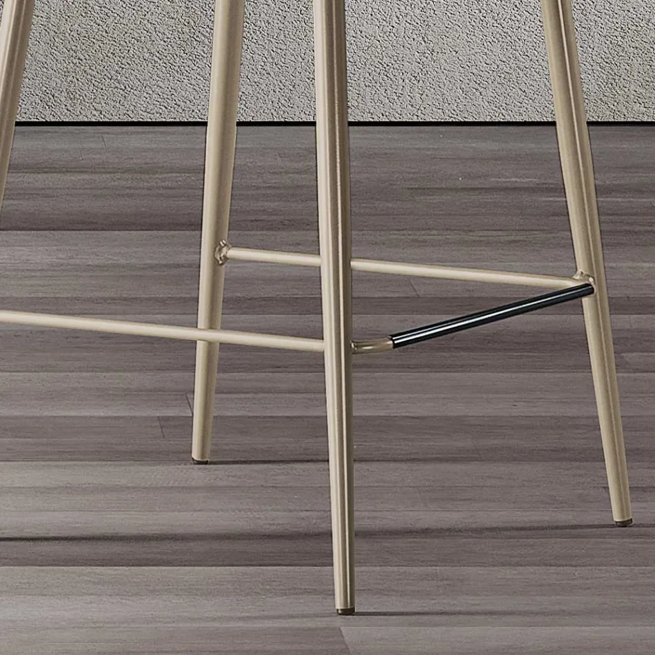 Scaun cu Picioare metalice si Scaun din Tesatura Monococ Fabricat in Italia - Hinata Viadurini