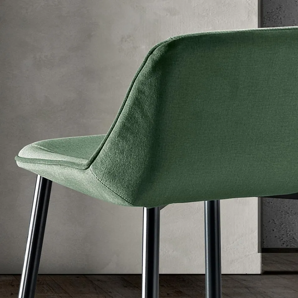 Scaun cu Picioare metalice si Scaun din Tesatura Monococ Fabricat in Italia - Hinata Viadurini