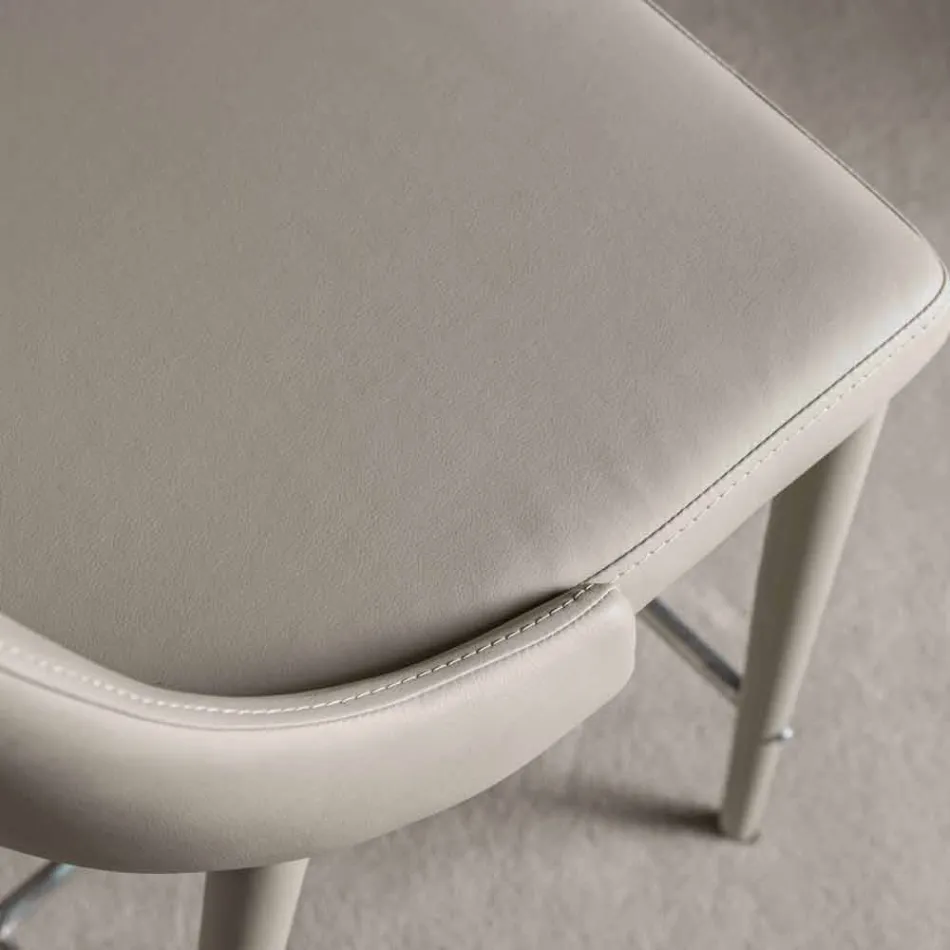 Scaun cu spătar, bază metalică design - Berenice Viadurini