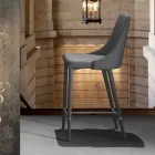 Scaun cu spătar, bază metalică design - Berenice Viadurini