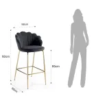 Taburet cu scaun capitonat acoperit cu material textil - silicon Viadurini