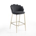 Taburet cu scaun capitonat acoperit cu material textil - silicon Viadurini
