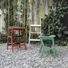 Taburet cu structură din lemn masiv de fag, fabricat în Italia - Regensburg Viadurini