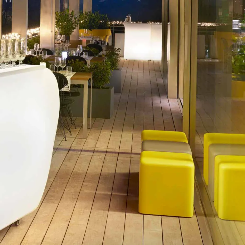 Scaun cub de poliuretan moale Design de diapozitiv Cube Soft realizat în Italia Viadurini