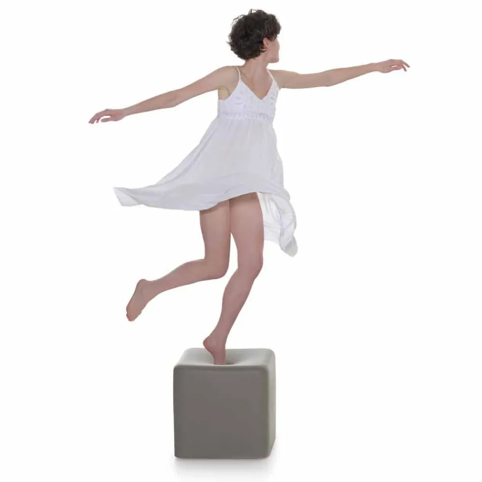 Scaun cub de poliuretan moale Design de diapozitiv Cube Soft realizat în Italia Viadurini