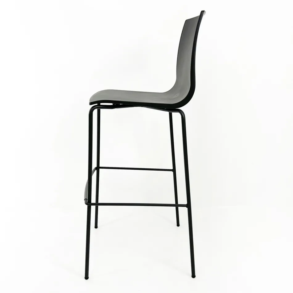 Scaun Bucatarie din Otel si Tehnopolimer Fabricat in Italia 2 Bucati - Ghirlanda Viadurini