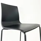 Scaun Bucatarie din Otel si Tehnopolimer Fabricat in Italia 2 Bucati - Ghirlanda Viadurini