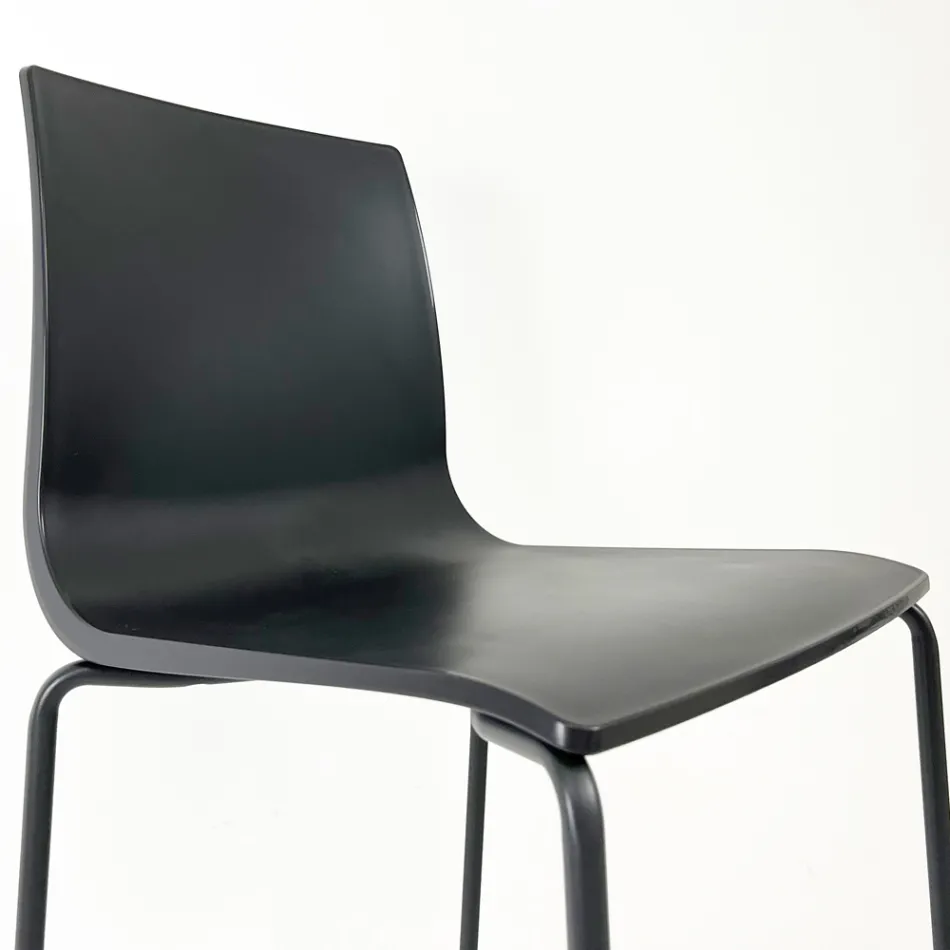 Scaun Bucatarie din Otel si Tehnopolimer Fabricat in Italia 2 Bucati - Ghirlanda Viadurini