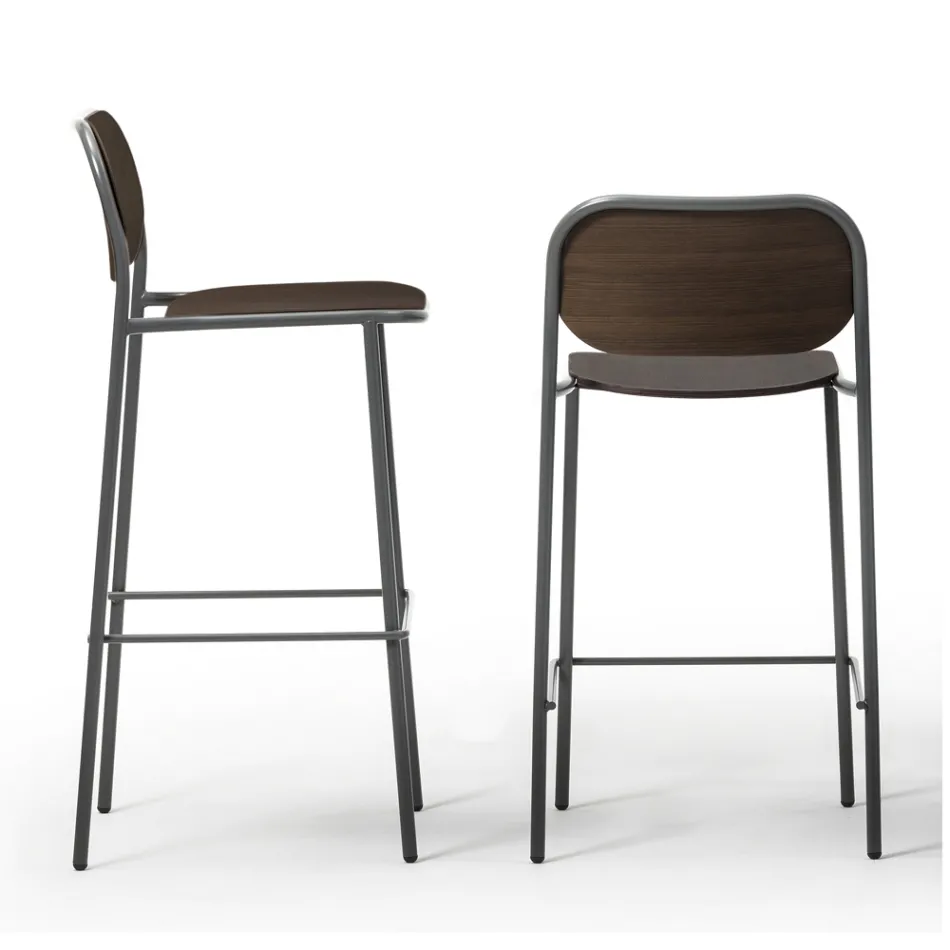 Scaun de Bucatarie din Lemn de Stejar si Metal Made in Italy 2 Bucati - Saffia Viadurini