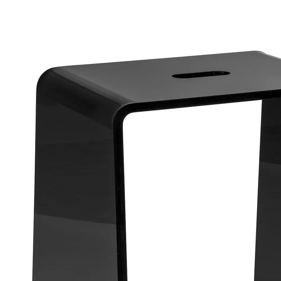 Penelope - Taburet de baie de design din plexiglas negru, fabricat în Italia Viadurini