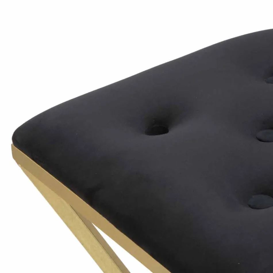 Scaun Bar cu design înalt pătrat din fier și țesătură - Sillie Viadurini