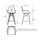 Scaun de bucătărie cu cotiere din lemn și plastic - Faz Wood de Vondom Viadurini