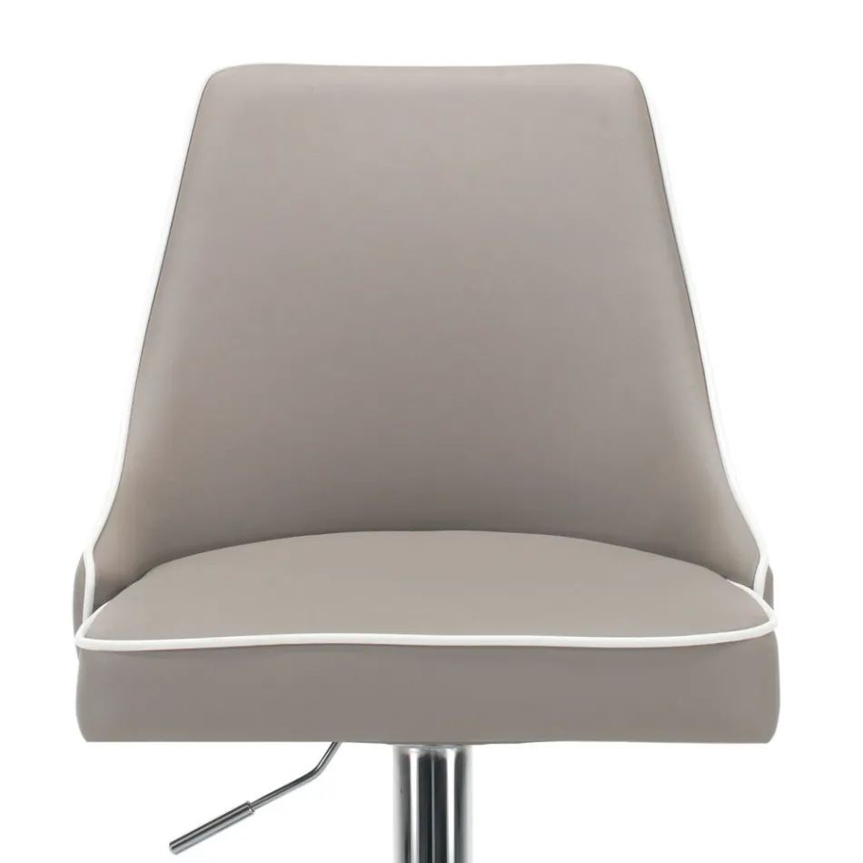 Scaun de bucatarie din piele ecologica si otel cromat Made in Italy - Nirvana Viadurini