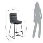 Scaun Bucatarie din Microfibra Efect Catifea Gri 2 Bucati - Fortaleza Viadurini