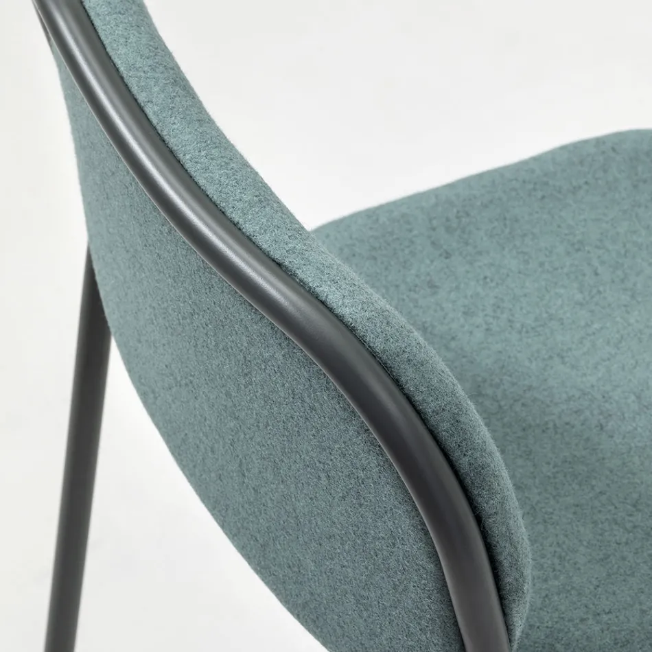 Scaun Bucatarie din Tesatura si Metal Made in Italy 2 Piese - Sangria Viadurini